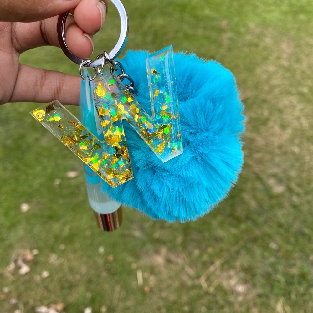 Resin initial keychains